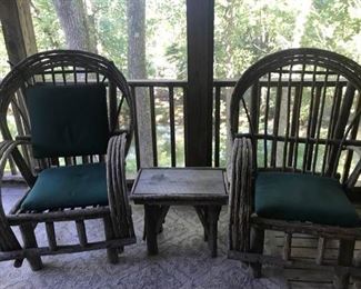 Natural Tree Chairs and Table