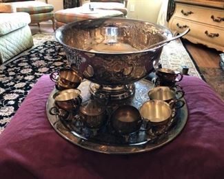 Punch Bowl with Oneida Platter