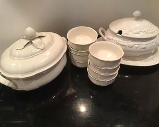 White Ceramic Soup Servers