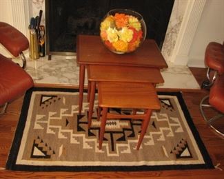 Set of 3 interlocking Hans Wegner teak nesting tables