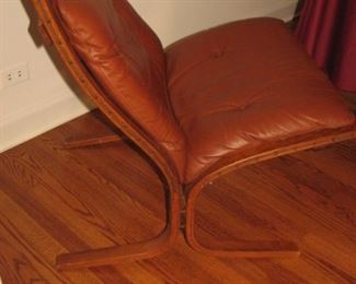 MCM Teak & Leather chair - bentwood, hand strung
