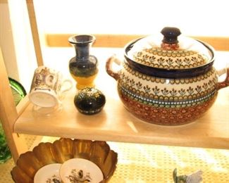 Polish made pottery soup tourene
