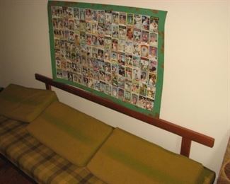 Collection of  mounted vintage baseball cards