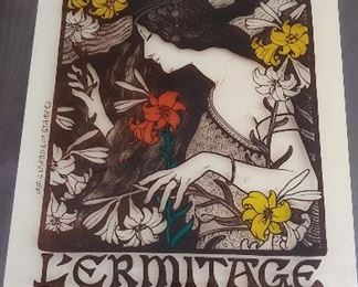 CULTURAL ART REVIEW L'ERMITAGE PARIS FRANCE BERTHON VINTAGE ART PRINT