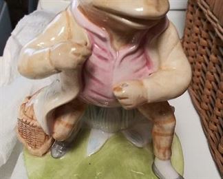 Vintage SCHMID BEATRIX POTTER MR JEREMY FISHER FROG MUSICAL FIGURINE 1977