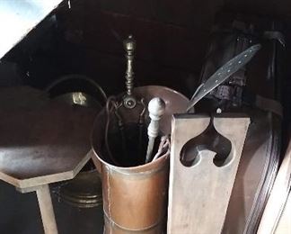 Vintage fireplace tools