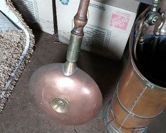 Vintage copper bed warmer