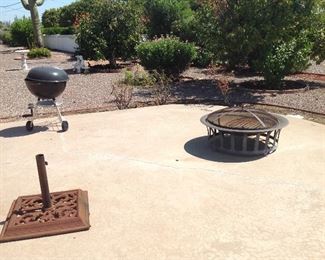 Fire pit, screen & poker