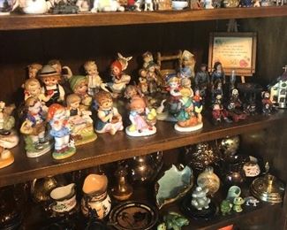 large collection of various figurines (Precious Moments, Snowbabies, Home Interiors and others)