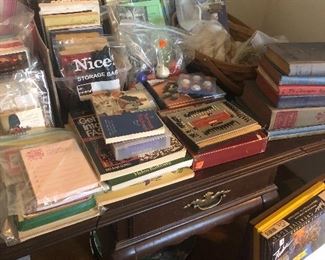 end table, books