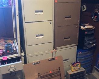 two drawer filing cabinets, office supplies