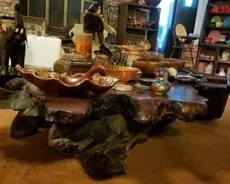 live edge slab coffee table