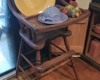 wooden high chair