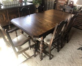 antique table and chairs