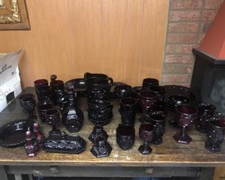 HUGE LOT OF RUBY GLASS
