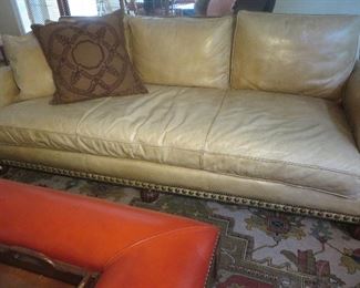 Ralph Lauren Leather Sofa
Aran Isles Collection
Back Pillows and Cushion are down filled
34.75" H x 92.5" W x 41" D