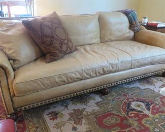 Ralph Lauren Leather Sofa
Aran Isles Collection
Back Pillows and Cushion are down filled
34.75" H x 92.5" W x 41" D