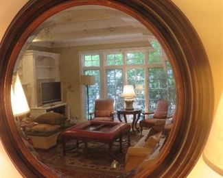 Round Wood Beveled Wall Mirror with Gold Accents
Baker Furniture Milling Road