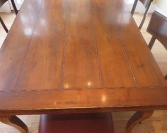 French Country Maple Extension Table & 6 Chairs
Baker Furniture Milling Road Distressed Look w/ Refectory Leaves 31" H x 70" W x 42" D (129" w/ Leaves)