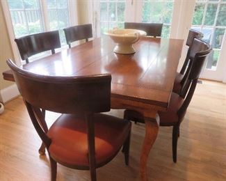 French Country Maple Extension Table & 6 Chairs
Baker Furniture Milling Road Distressed Look w/ Refectory Leaves 31" H x 70" W x 42" D (129" w/ Leaves)