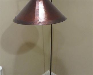 Arched Rustic Bronze finished Floor lamp with Mica Shade