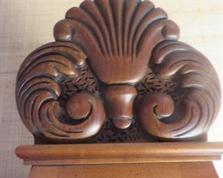 Sligh Grandfather Clock (detail)
Solid Wood hinged Dial Bezel. Classic Hourglass Design. Auburn Cherry Finish