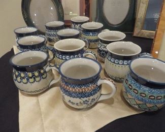 Collection of Polish Bubble Mugs form Artist A. Pasierbiewicz