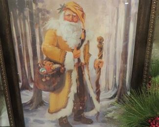 Framed Santa Holiday Art