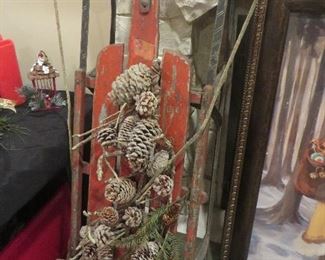 Vintage Holiday Decorated Sled