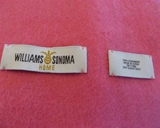William & Sonoma Pink Cashmere Throw