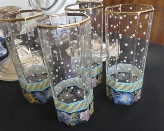 Octagonal Glass Juice Tumblers GARLAND Polka Dots (set of 4)
MacKenzie Childs Vintage pre 2000