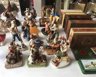 Norman Rockwell figurines and cigar boxes