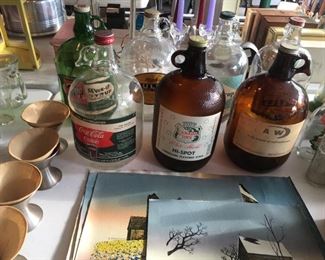 Soda syrup bottles, Hargrove paintings