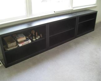3 low shelving units