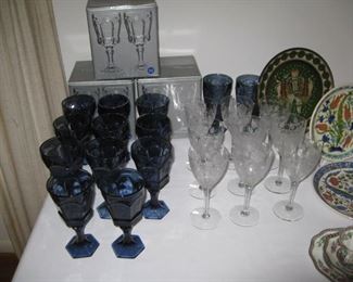 Fostoria Virginia Dark Blue stemware