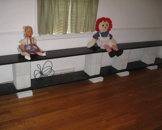 cinder block shelves