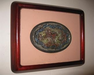 Carved wax of woman swinging and others, possibly 18th c.