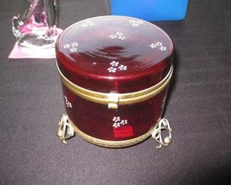 Victorian flashed ruby box
