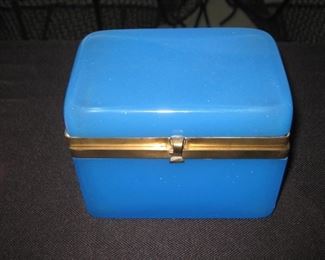 Blue opaline box
