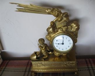 French dore bronze clock