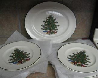 Cuthbertson Christmas tree plates and platter