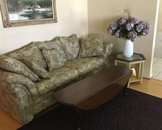 Couch and drop leaf table, etc.