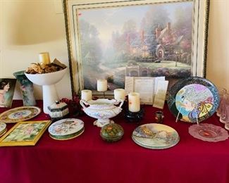 Lots of hand painted tiles, boxes, limoges etc
