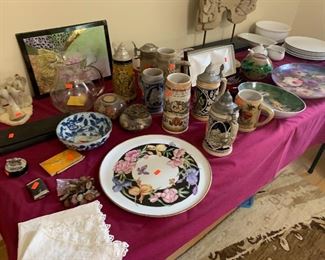 Beautiful hand painted pieces, steins, other vintage and contemporary decor