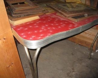 One of 2 formica and chrome tables