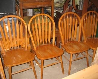4 oak side chairs