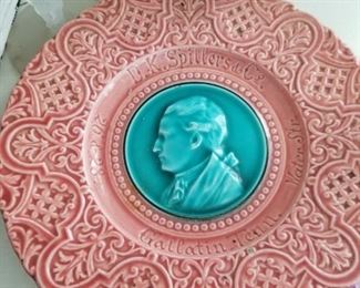 Rare advertising majolica plate from Gallatin, Tennessee
