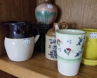 Assortment of vintage art pottery