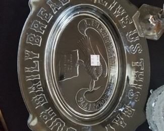 Early American pattern glass eagle bread plate