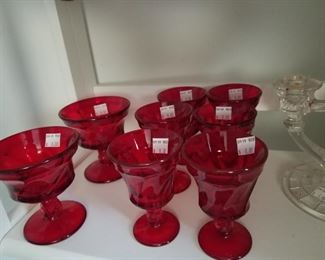 Fostoria Jamestown red drinkware